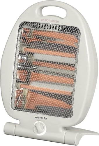 Image of Warmlite Folding Quartz Heater, 2 Heat Settings, Carry Handle, 400-800 W, White, WL42006