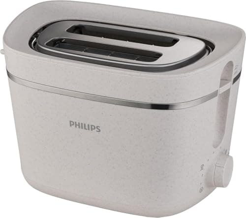 Image of Philips HD2640/10 Conscious Collection Toaster, Organic, 100% Recycled Plastic, 8 Browning Levels, Matt White