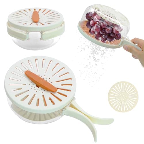 Image of Salad Spinner Small 9.8 Inch, Compact Salad Spinner with Removable Colander Basket, 2-in-1 Lettuce Bowl for Washing and Serving, Leak-Proof Lid, Easy Crank Handle, Space Saving, Brown