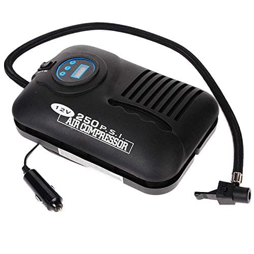 Image of Fifth Gear 12v Digital Tyre Inflator, Car Portable Air Compressor Tyre Pump 250 PSI Compact Air Pump, 3 Piece Adaptor Kit for cars, motorbikes and inflatables
