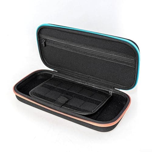 Image of Entgoinggo EVA Hard Shell Case For Nintendo Switch 2 And Switch for OLED Compact Travel Carry Bag With Organized Storage For Console Games And Accessories Protective Pouch(Double color)