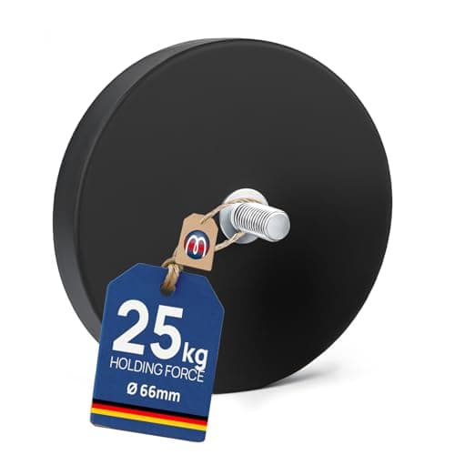Image of Rubber Coated Neodymium Magnet Ø 22mm - Ø 88mm Threaded Rod, Rubber Jacket, Size:Ø 66mm | M8 x 15 | Force 25kg
