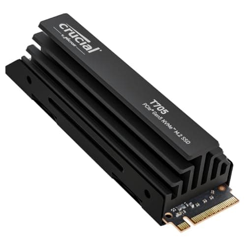 Image of Crucial T705 1TB SSD PCIe Gen5 NVMe M.2 with Premium Heatsink, Up to 13,600MB/s, Microsoft DirectStorage, PCIe 4.0 Backwards Compatible, Internal Solid State Drive - CT1000T705SSD5