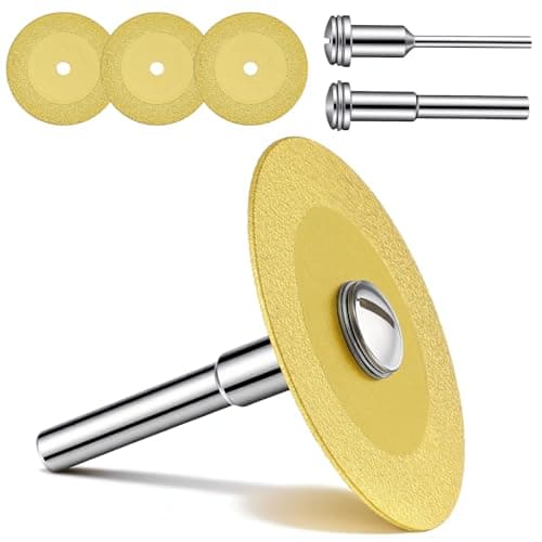 Image of Professional Glass Cutter Blade, 2 Inch Mini Glass Cutting Disc 1mm Ultra-Thin Diamond Cutting Wheel for Chip-Free Slicing on Glasses, Ceramic, Tile, Jade and Crystal with 1/4 and 1/8 Inch Hex Shank