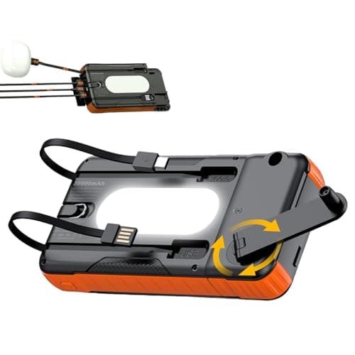 Image of Opdestn Solar Panel Power Bank | 20000mAh Survival Battery Pack | Hand Crank Solar Power Bank Phone Charger | for Camera Tablet Hiking Travel Roadtrip Fishing Backpacking Music Festival