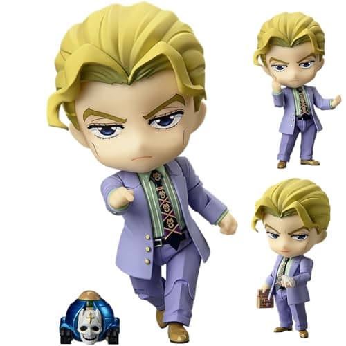 Image of Jiumaocleu JJBA Action Figure Yoshikage Kira, 10cm Mini Anime Figure Statue, Joint Movable, Parts Changeable, Handmade Collectible Gifts for Fans
