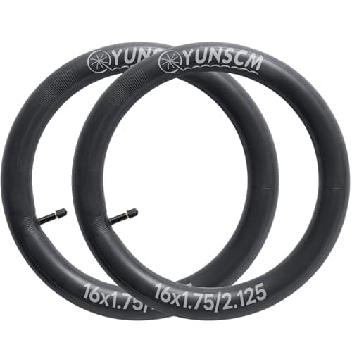 Image of YunSCM 2-PCS 47/57-305 16 inch Bike inner tube16x1.75 16x1.90 16x1.95 16x2.0 16x2.10 16x2.125 AV32mm Schrader Valve Compatible with 16x1.75/2.125 Road/MTB Bike Tyre Tubes
