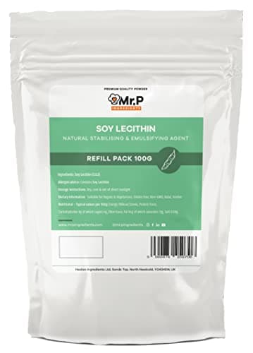 Image of Mr.P Ingredients Soy Lecithin Powder 100g Stabilising Emulsifying Agent Texture Improver Vegan Vegetarian Halal Kosher Non-GMO Resealable Pouche