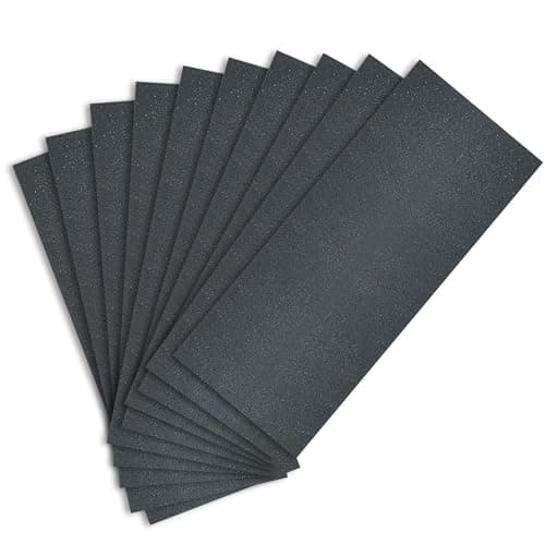 Image of Sandphyrre Sandpaper Set, 10 Sheets 320 Grit coarse Sand Paper, Wet and Dry Sandpaper for Wood, Walls, Glass, Plastic and Car Paintwork Sanding, 9 x 3.6 Inches