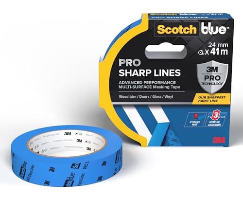 Image of ScotchBlue PRO Sharp Lines Advanced Masking Tape, 36 mm x 41 m - Scotch Adhesive Blue Painters Tape For Super-Sharp Paint Lines, Indoor & Outdoor, with 3M Advanced Technology, 100% PEFC