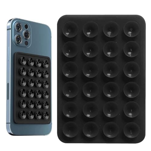 Image of 3 Pack Silicone Suction Cup Phone Mount, Silicone Suction Cup Ph- Holders, Rectangular Phone Sticky Grip Mount Multipurpose Suct-ion Case Sticky Smartphone Grip For Selfies And Videos