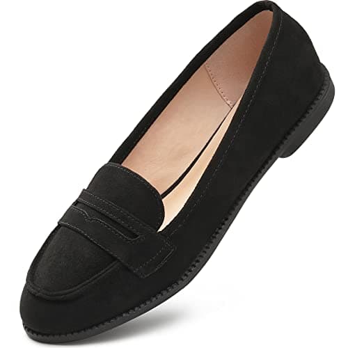 Image of festooning Womens Loafers Flat Shoes Ladies Slip On Loafers for Womens Black Size 6
