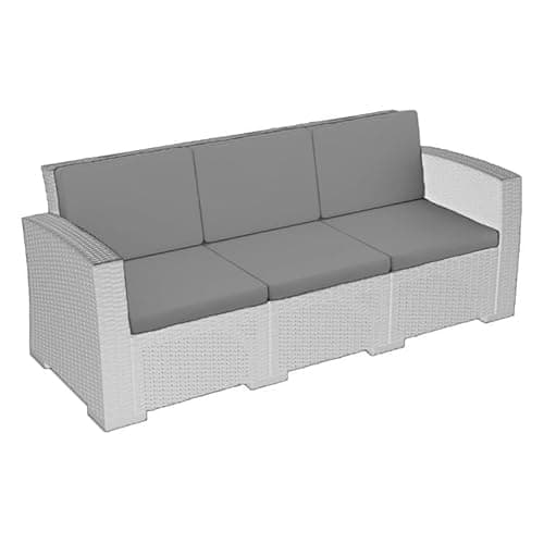 Image of Rattan Furniture Cushion Waterproof Outdoor Seat Pad For Rattan Garden Furniture Chair Cushion Padding Patio 2, 3 or 4 Seater Comfy Set Sofa Cushions Pads Removable Cover (6 Pc Gray 3 Seater)