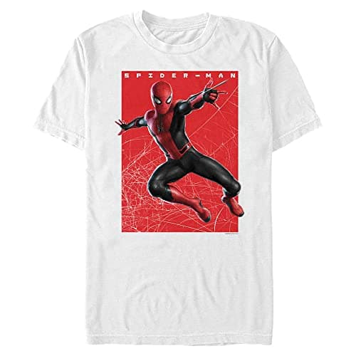 Image of Marvel Men's Spiderman Swings T-Shirt, White, 4XL