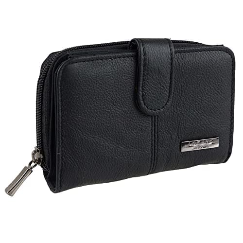 Image of Lorenz Ladies Zip Around Purse Black