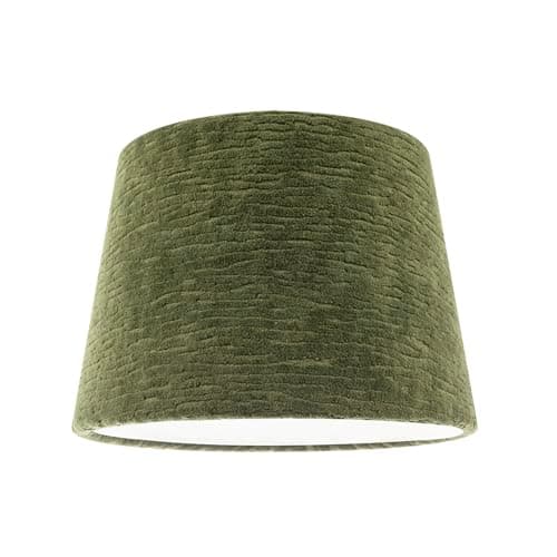 Image of Thick Lined Textured Forest Green Velvet 25cm Drum Lamp Shade with Satin Shimmer Inner Lining | Traditional Classic Design by Happy Homewares
