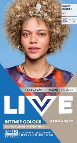 Image of Schwarzkopf LIVE Intense Colour B16 Honey Blonde, Long-lasting Permanent Blonde Hair Dye, Iconic Blondes on Lighter Hair, With Extra No-Brassiness Gloss