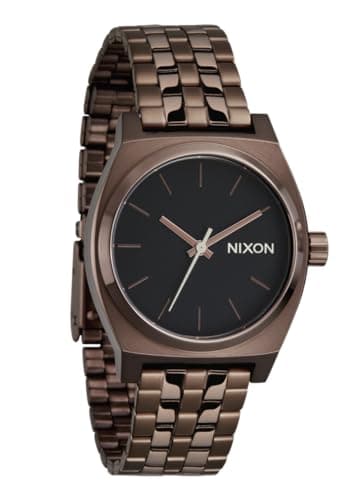 Image of Nixon Medium Time Teller A1130. 100m Water Resistant Women’s Watch (31 mm Stainless Steel Watch Face), Chocolate/Black Coffee, Medium Time Teller