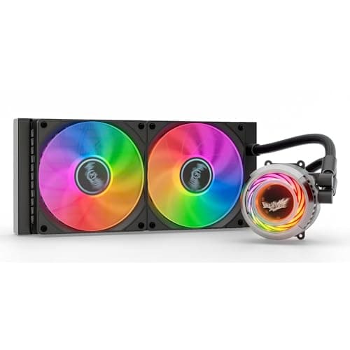 Image of Valkyrie Jarn 240 ARGB 240mm AIO CPU Liquid Cooler – 2×120mm ARGB PWM Fans – 250W TDP – PWM Pump 800–2400RPM – AMD AM5, AM4 – INTEL LGA 1851, 1700, 1200/1151 Compatible – Sync Ready | Black