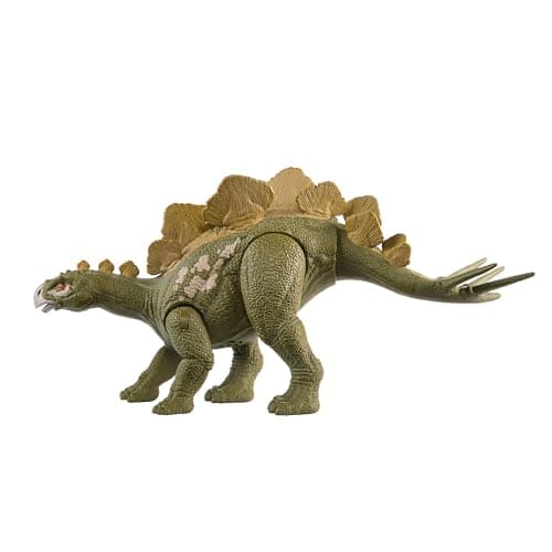 Image of Jurassic World Wild Roar Hesperosaurus Dinosaur Figure with Continuing Roar Sound & Attack Action, Posable Physical Toy & Digital Play, HTK69