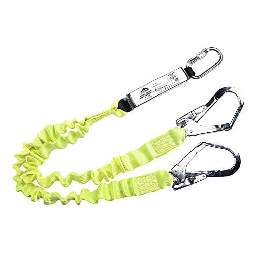 Image of Portwest Elastic Double Tether Rope with Shock Absorber, Size: One Size, Colour: Yellow, FP52YER