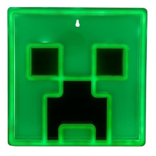 Image of Paladone Creeper Iconic LED Wall-Mountable Light Officially Licensed Minecraft Room Decor for Boys and Girls, Gamer Night Light in Vibrant Green
