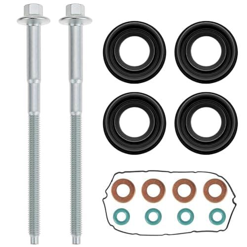 Image of NICEWAT Ford Transit Injector Seal Kit, 15Pcs Injector Seal Kit, Fuel Injector Seals Kit Washers Rubber Seals & Clamp Bolts Cover Gasket Included for Ford Transit MK7 2.2 2.4 3.2, 6C1Q-9T558-AA