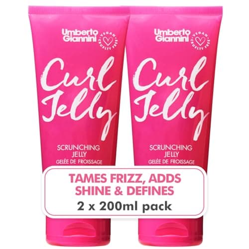 Image of Umberto Giannini Curl Jelly Scrunching Jelly, Vegan & Cruelty Free Frizz Styling Curl Control Hair Gel for Curly or Wavy Hair (Curl Jelly 2 Pack)