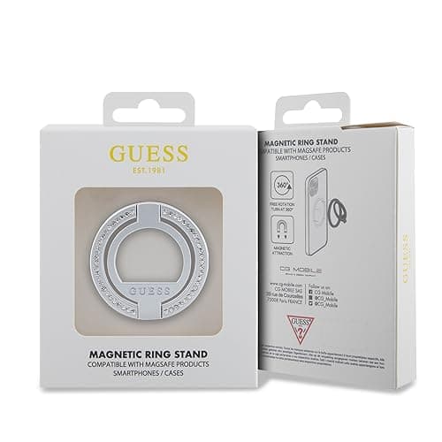 Image of GUESS Ring Stand Rubbersaldgs Silver Rhinestone