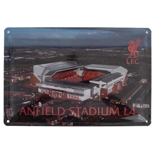 Image of Liverpool FC Anfield Stadium Metal Wall Sign, 40 cm x 30 cm, Official Licensed Product