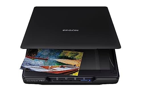 Image of Epson Perfection V19 II Color Photo and Document Flatbed Scanner with 4800 dpi Optical Resolution, USB Power and High-Rise, Removable Lid