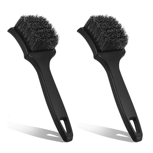 Image of 2 Pack Car Wheel Brush, Alloy Wheel Brush, Stiff Bristle Car Wheel & Tire Cleaning Brushes, Heavy Duty Tire Cleaning Tool for Tires, Rims–Car, Motorcycle & Bike Cleaning