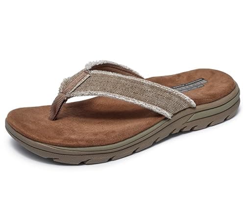 Image of Skechers Mens Supreme - Bosnia Thong Sandals 64152 Beige (Tan) 7 UK, 41 EU