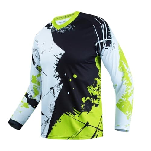 Image of PSPORT Dirt Bike Jersey for Youth, Kids Mountain Bicycle Shirt Long Sleeve Children Downhill Jerseys for Motorcycle Motocross BMX Moto Mx Offroad Racing