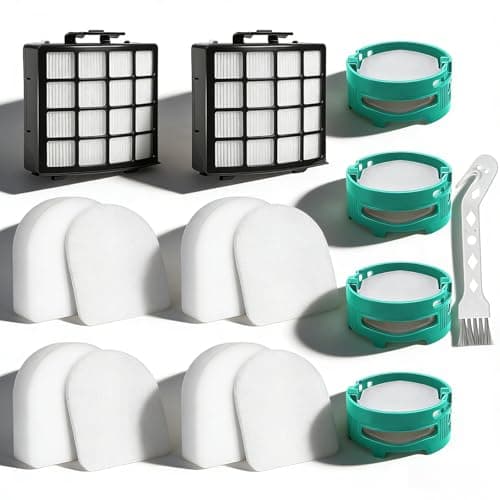 Image of Complete Replacement Filter for Shark AZ3900UKT AZ3900UKTBK PowerDetect Corded Upright Vacuum Cleaner with DuoClean Detect, 2 HEPA Filters, 4 Foam & Felt Kit, 4 Odor Neutralizer Cartridge