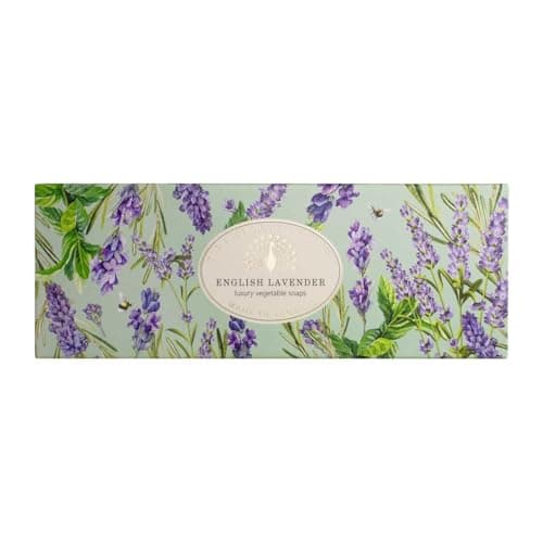 Image of English Soap Company Herritage Collection Hand Body Luxury Vegetable Scented Soap Bar (3x100g, Lavender)