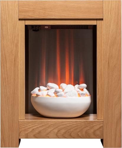 Image of Adam Monet Fireplace Suite in Oak with Electric Fire, 23 Inch
