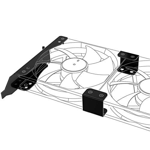 Image of Akasa PCI Slot Bracket for Mounting One/Two 120mm Fans | Dual Fan Rack Mount | GPU Bracket | 120mm Case Fan Mount Rack | Black Iron | AK-MX304-12BK