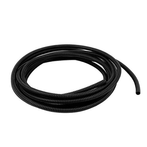 Image of sourcing map 3.8 M 5 x 7 mm Plastic Flexible Corrugated Conduit Tube for Garden,Office Black