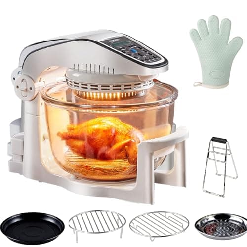 Image of 10L Large Halogen Air Fryer with Removable Glass Bowl, Halogen Ovens with 10 Smart Presets, Air Fryer, Temperature 50-250°C Controls, for Oil-free Fast Frying