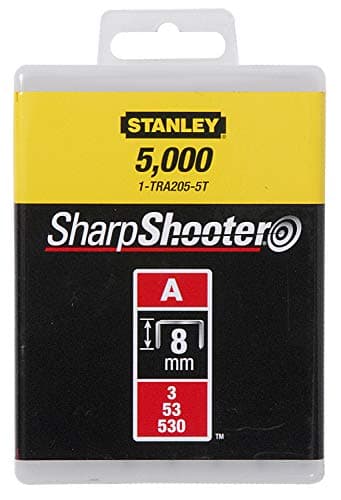 Image of Stanley 1-TRA205-5T 8mm A-Type Light Duty Staples (5000 Pieces)
