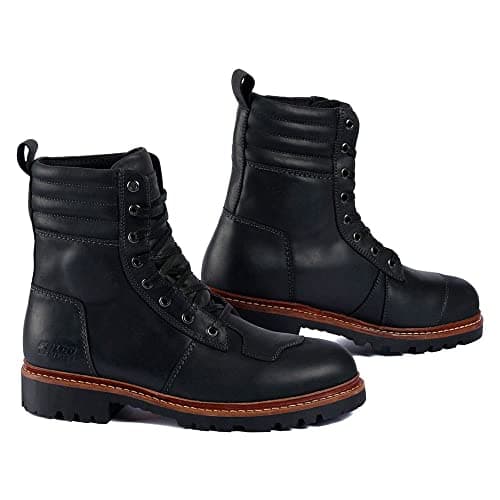 Image of Falco Rooster motorcycle boots, black, genuine leather, D3O protectors, CE waterproof, 46