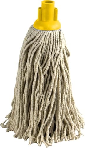 Image of Cotton Mop Head Replacement with Coloured Plastic Socket (Yellow, PY16 Jumbo)