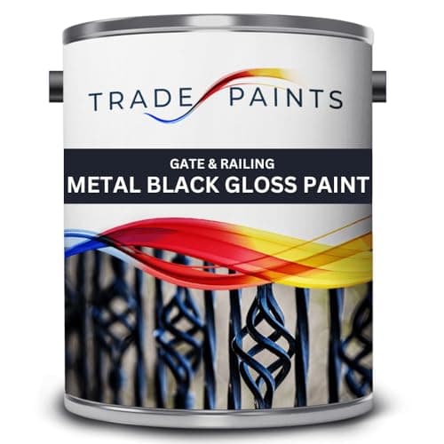 Image of Trade Paints Wrought Iron Gate & Railing Paint – 2.5L - Gloss Black Metal Paint for Interior & Exterior | Durable Weatherproof Finish | Rust Protection for Metal