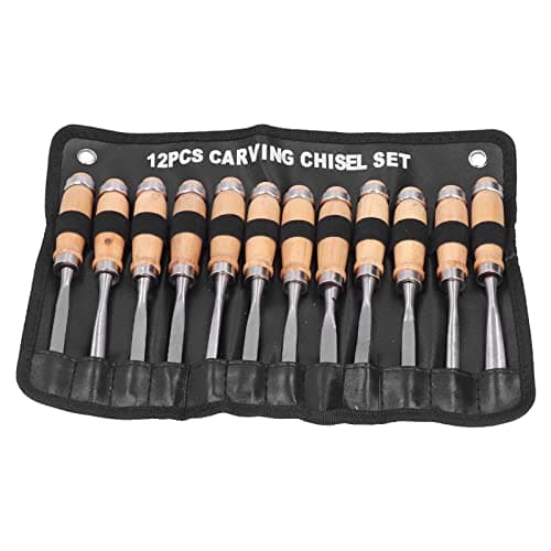 Image of Wood Turning Chisel, 12Pcs 8in High Speed Steel Wood Chisel Sets, Grinder Wood Carving Chisels, Wood Chisel for Modeling, Carving, Cutting