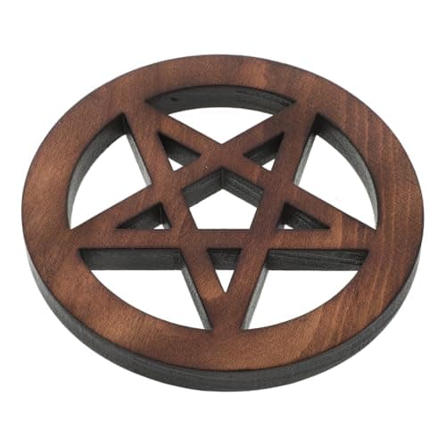 Image of KOMBIUDA Solid Wood Pentagram Ornament Artistic Pentacle Wall Plaque Unique Smudging Decor for Tabletop and Wall Living Accessories