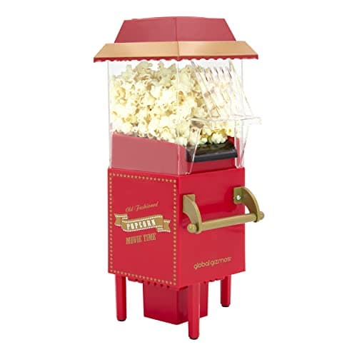 Image of Global Gizmos Popcorn Maker Machine, Hot Air Popper, Healthy Home Made Treats, Movie Nights/Sleepovers/Kids Parties, Easy to Use, Fairground Style