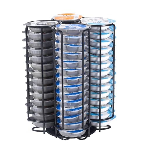 Image of SYSYLY Coffee Capsule Holder Compatible with Tassimo Capsules, Coffee Pod Stand for 52 Tassimo Pods,Coffee Pod Rack, 360° Rotatable and Non-Slip, Black