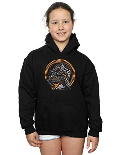 Image of Star Wars Girls Darth Vader Dia De Los Muertos Hoodie 9-11 Years Black