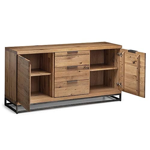 Image of Julian Bowen Brooklyn Sideboard, Oak/Gunmetal